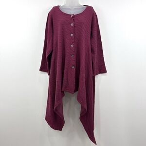 Bryn Walker Jacket Womens M Button Up Asymmetric Lagenlook Stretch Textured